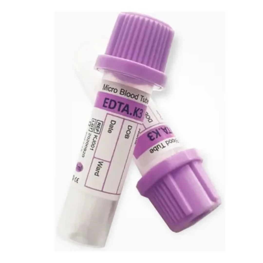 TUBO MINICOLLECT 1 ML TAPA LILA (EDTA K2) PARA EXAMEN DE SANGRE UNIDAD | TUBO PLÁSTICO PARA HEMATOLOGÍA