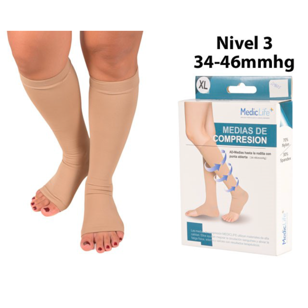MEDIAS DE COMPRESION HASTA LA RODILLA NIVEL 3 34-46 MMH