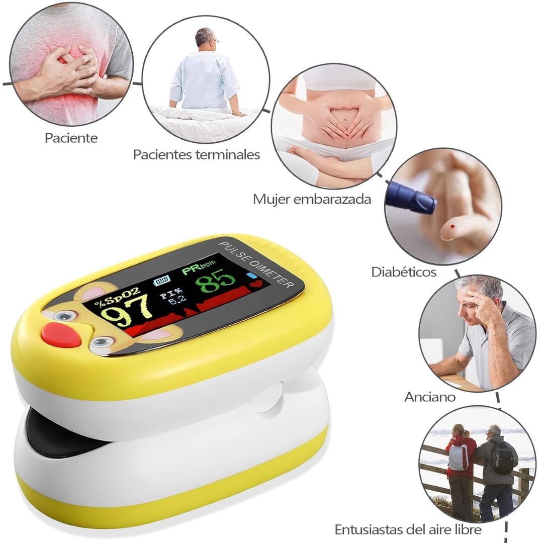 Oximetro pediatrico, oximetro digital recargable