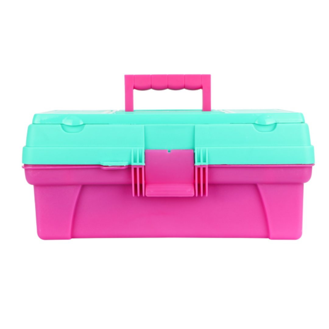 CAJA ORGANIZADORA, BOTIQUÍN 14 TURQ/FUCSIA