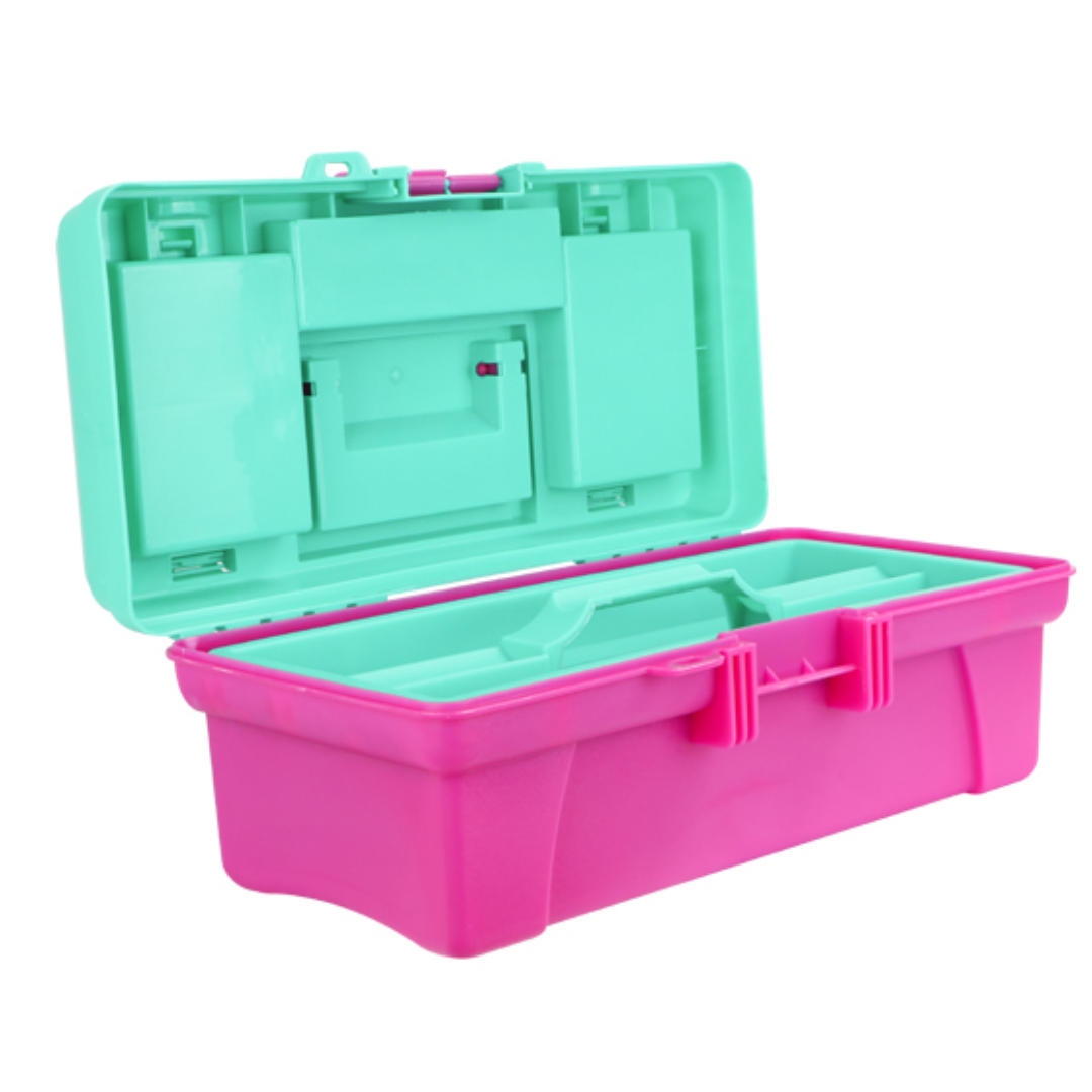 CAJA ORGANIZADORA, BOTIQUÍN 14 TURQ/FUCSIA