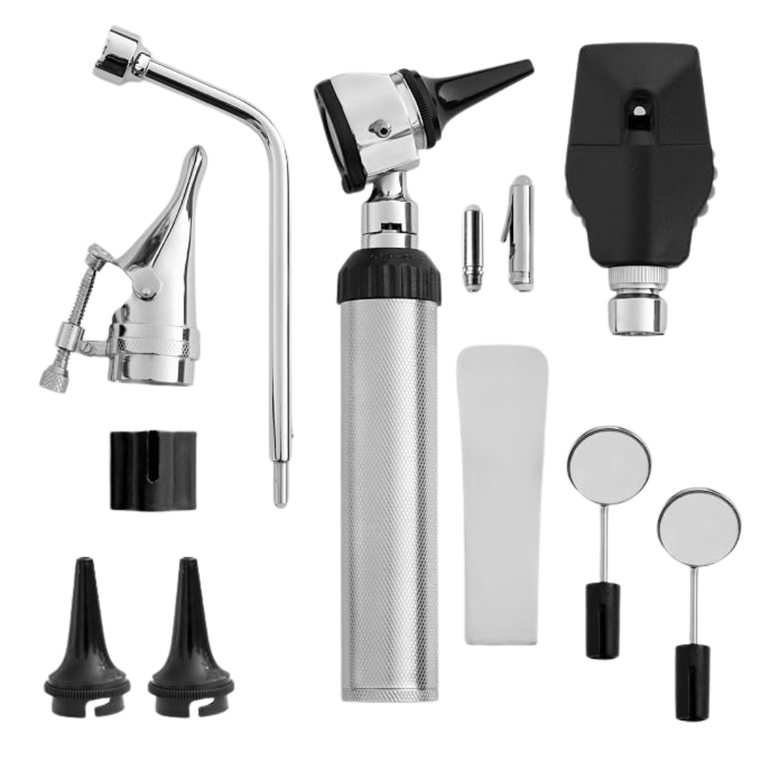EQUIPO DE DIAGNÓSTICO MÉDICO PROFESIONAL | OTOSCOPIO, OFTALMOSCOPIO, RINOSCOPIO E ILUMINADOR CLÍNICO