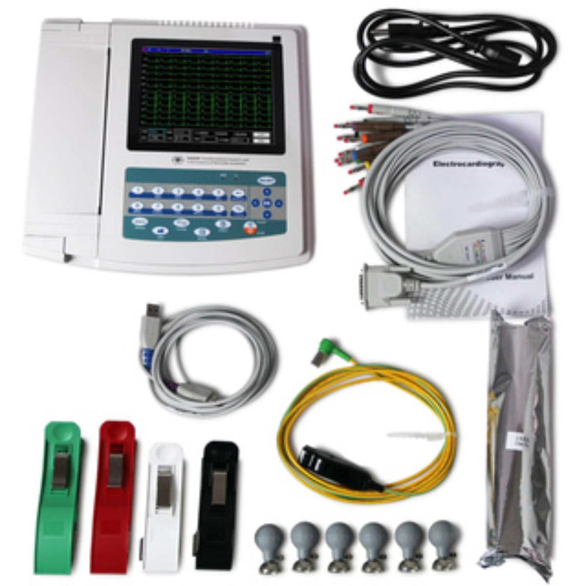 ELECTROCARDIÓGRAFO DE 12 CANALES CONTEC ECG1200G CON ANÁLISIS AUTOMÁTICO