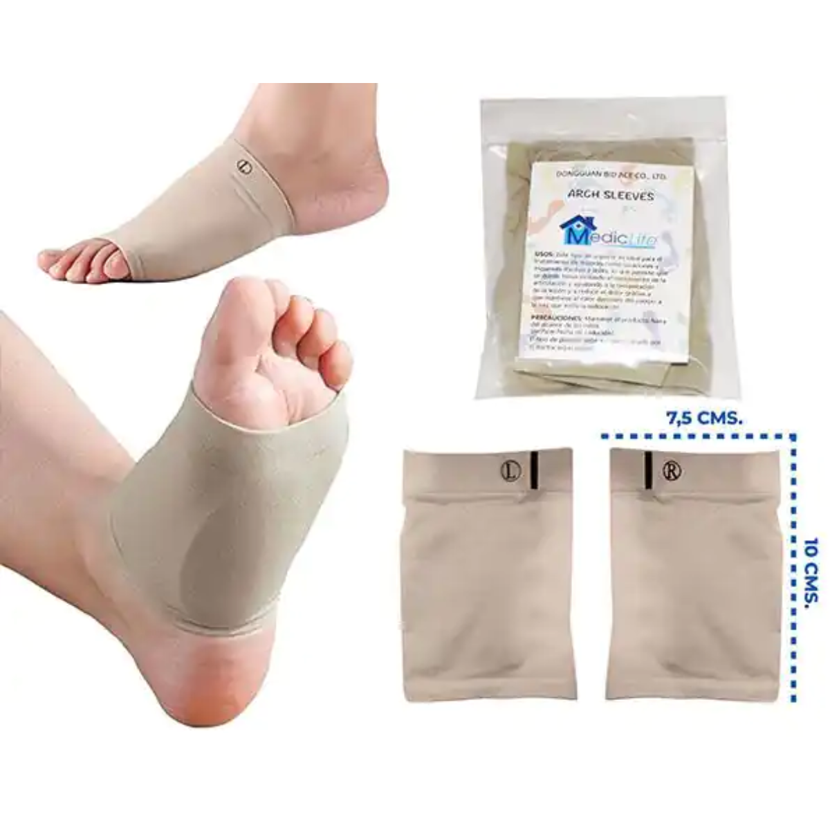 CALCETÍN DE GEL CON SOPORTE PARA ARCO PLANTAR