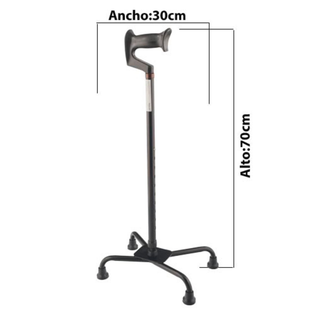 BASTON 4 PATAS BASE ANCHA NEGRO