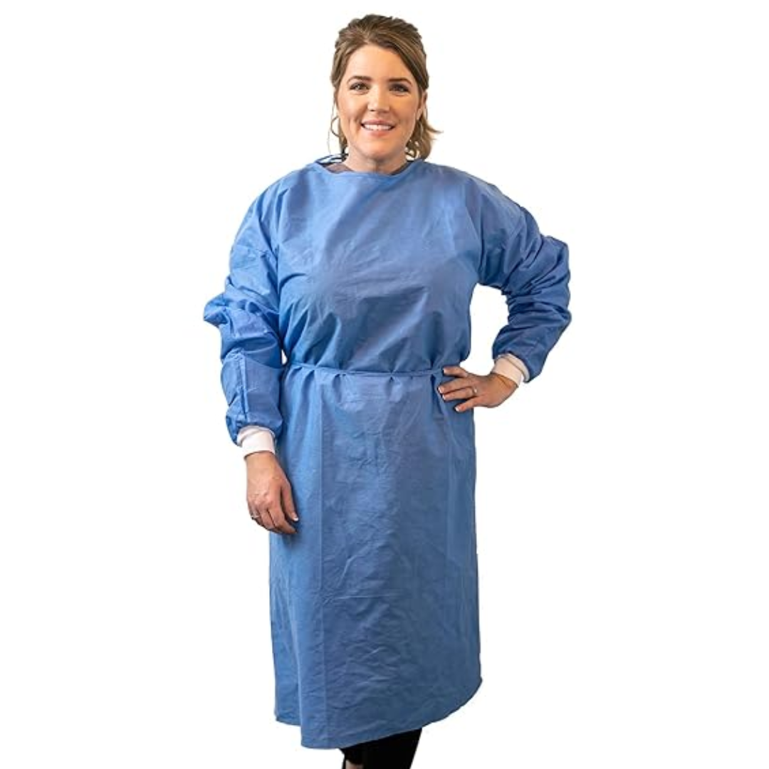 BATA MULTIUSO ESTANDAR AZUL MANGA LARGA CON PUÑO DE ALGODON