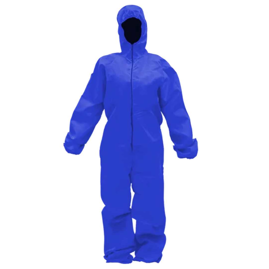 Traje descartable anti fluidos, de cambrela