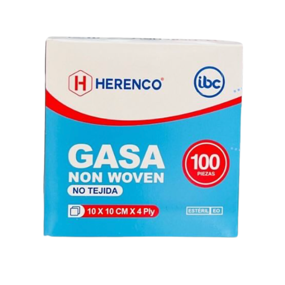 GASA HERENCO NON WOVEN (NO TEJIDA) ESTERIL 10CM X 10 CM
