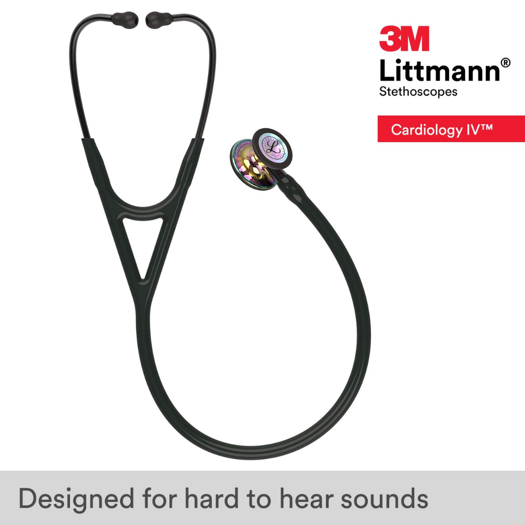 3M Littmann Cardiology IV - Estetoscopio de diagnóstico negro acabado arcoiris