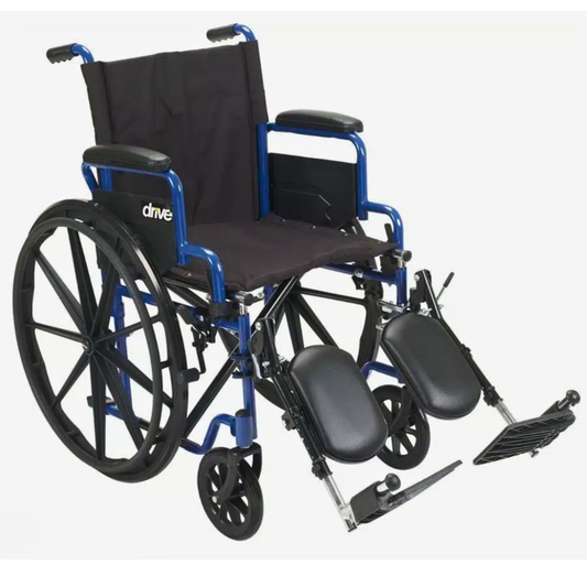 SILLA DE RUEDAS DRIVE BLUE STREAK 18" AZUL CON PIECERAS ELEVABLES Y PLEGABLES