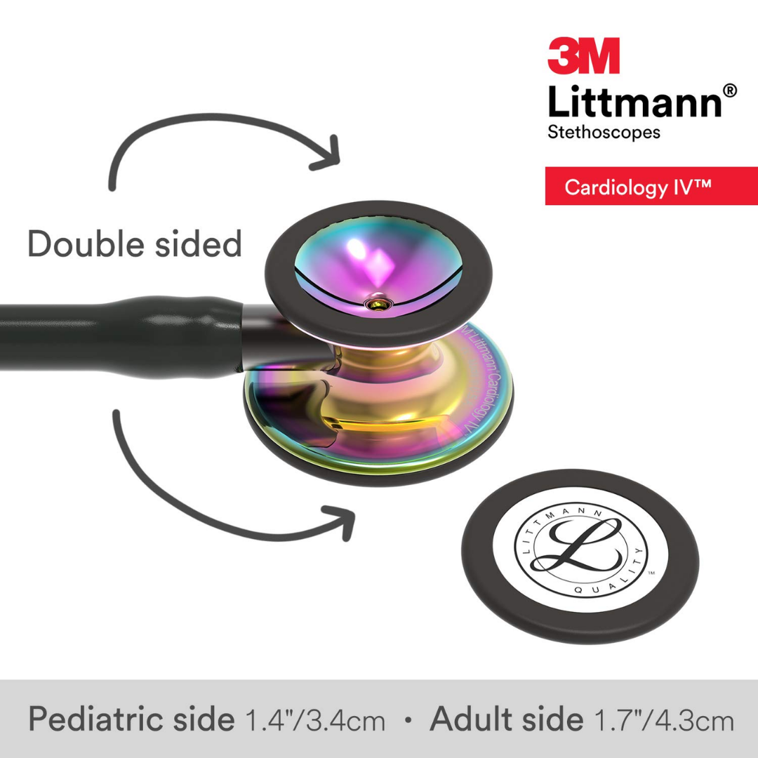 3M Littmann Cardiology IV - Estetoscopio de diagnóstico negro acabado arcoiris