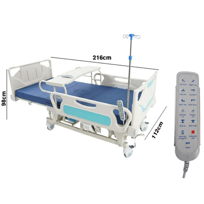 CAMA HOSPITALARIA ELÉCTRICA MULTIFUNCIÓN 7 FUNCIONES CON BARANDAS ABS | CAPACIDAD 250 KG