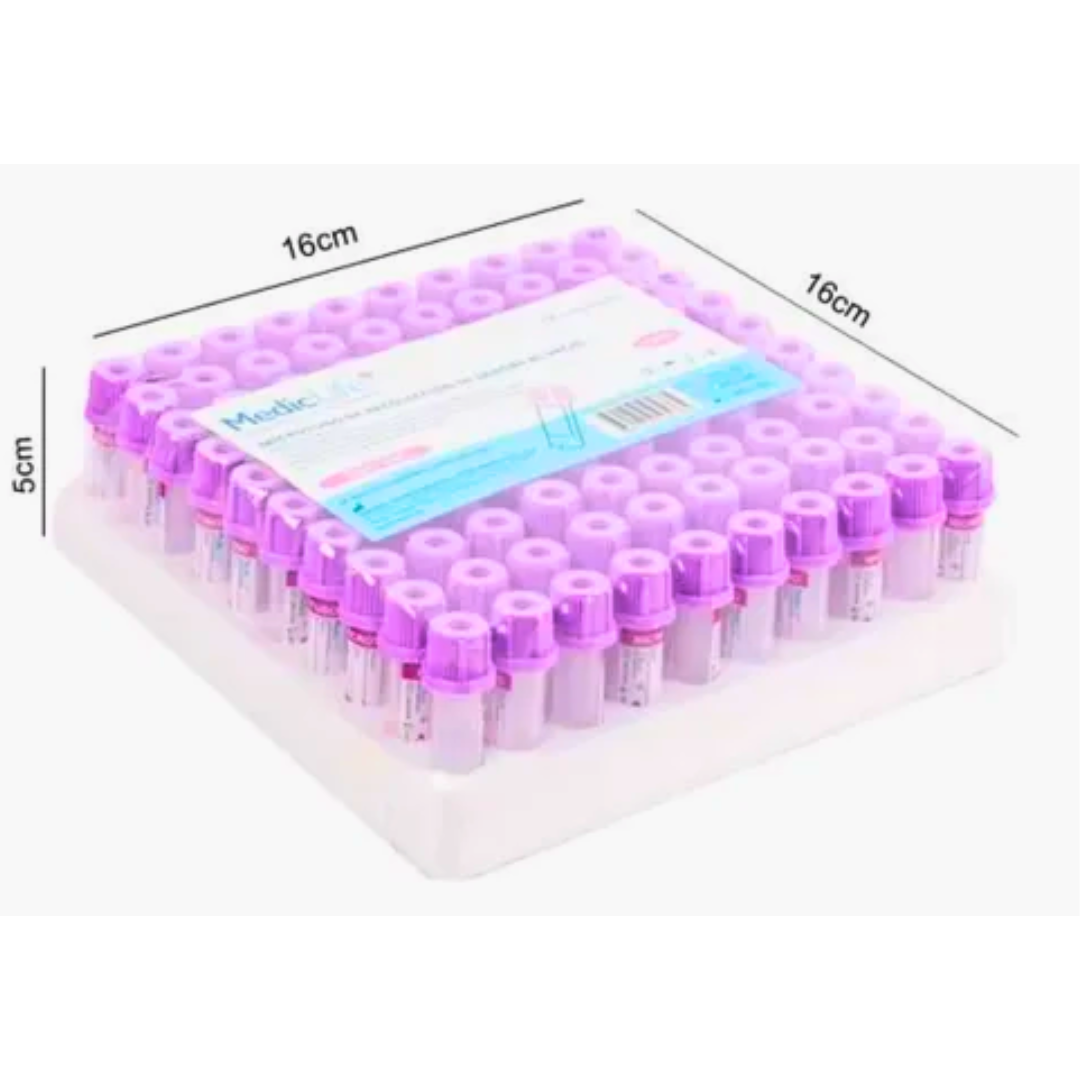 TUBO MINICOLLECT 1 ML TAPA LILA (EDTA K2) PARA EXAMEN DE SANGRE UNIDAD | TUBO PLÁSTICO PARA HEMATOLOGÍA