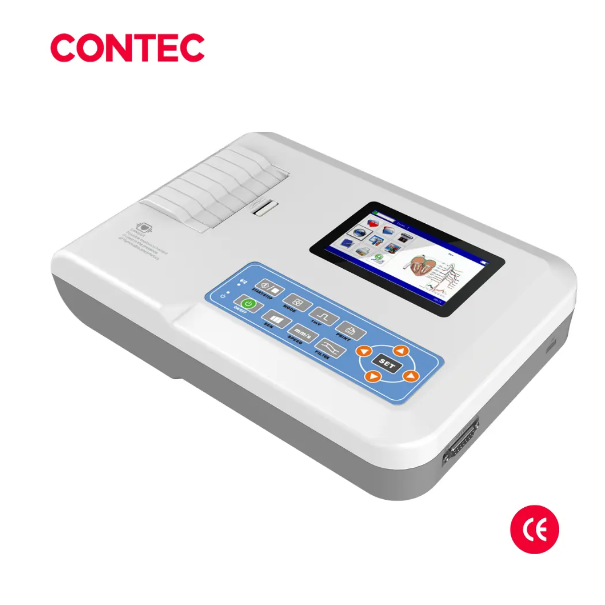 ELECTROCARDIÓGRAFO PORTÁTIL CONTEC ECG-300G DE 3 CANALES Y 12 DERIVACIONES
