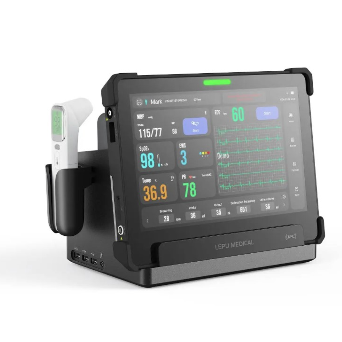 MONITOR MULTIPARÁMETROS CLÍNICO TÁCTIL LEPU MEDICAL AIVEW-VS PARA MONITOREO DE SIGNOS VITALES