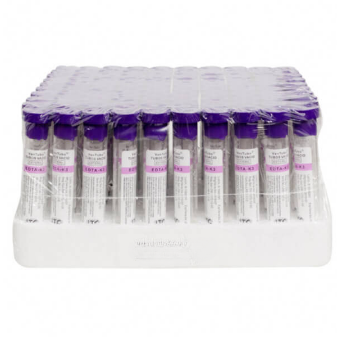 TUBO AL VACIO  PLASTICO LILA 5ML CAJA POR 100 U