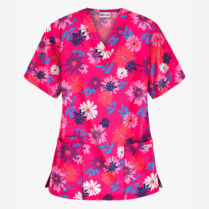 Blusa médica estampada UA Best Buy Floral Beauty Fucsia