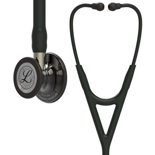 3M Littmann Cardiology IV - Estetoscopio de diagnóstico vástago de champán, auriculares negros