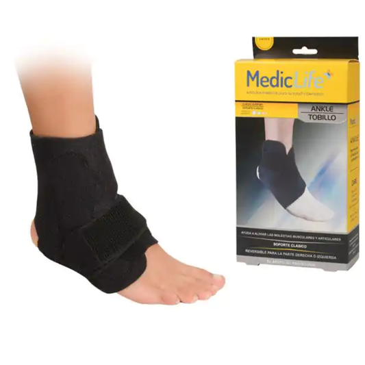 TOBILLERA CON BARRA ESTABILIZADORA MEDIC LIFE® PARA SOPORTE Y PROTECCIÓN