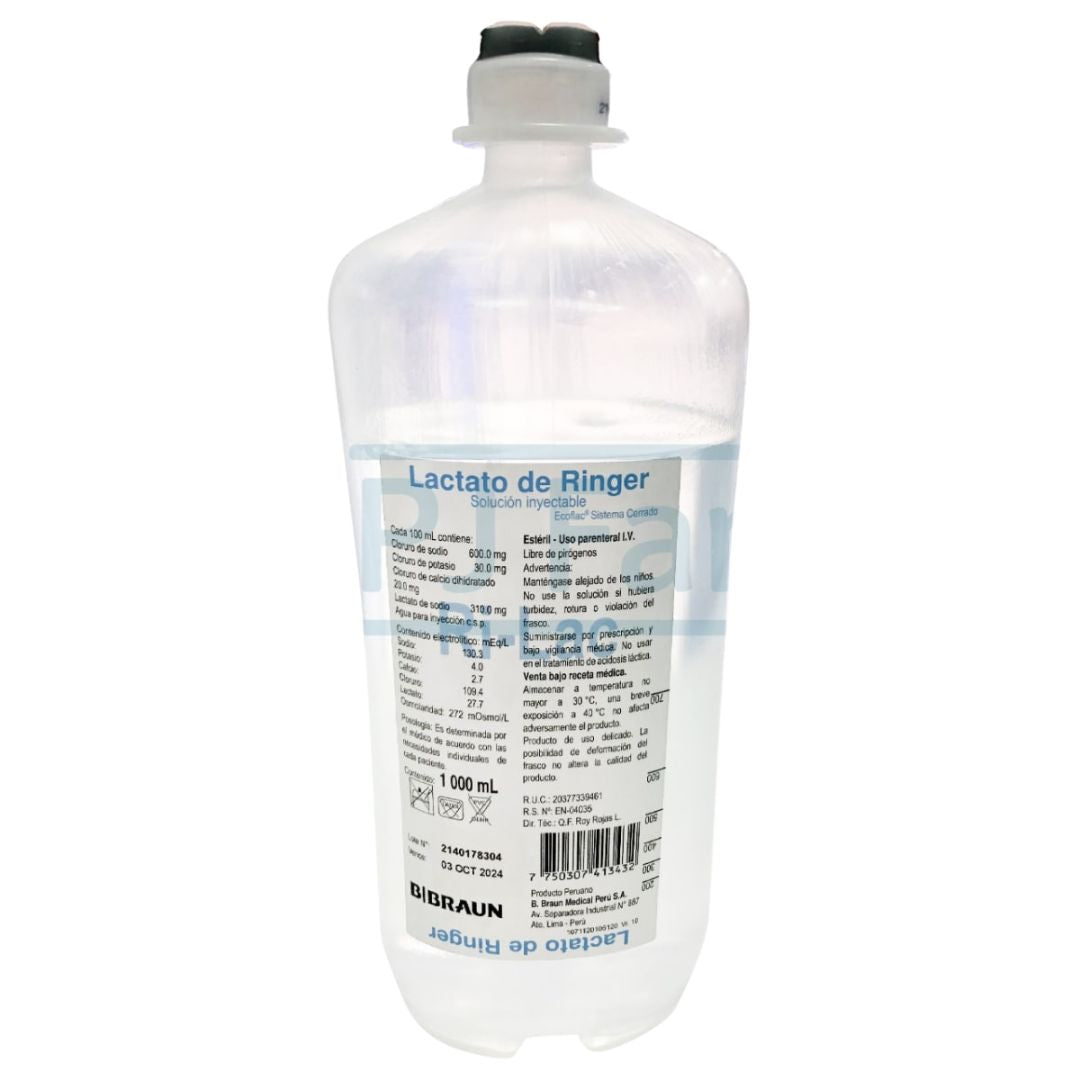 Solucioh Ringer LACTATO DE RINGER, BRAUN, 1000ML – LeDoct Insumos médicos