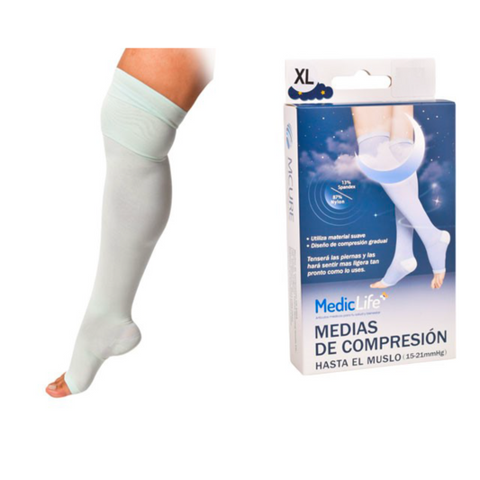 MEDIA COMPRESION COOL HASTA EL MUSLO NIVEL 1 15-21 MMHG