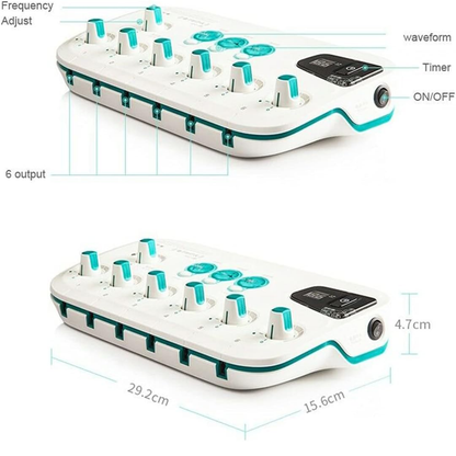 ELECTROESTIMULADOR MUSCULAR 6 CANALES TENS MULTIFUNCIONAL MASAJEADOR CORPORAL TERAPÉUTICO