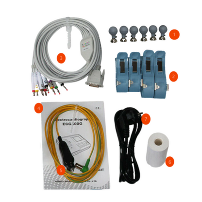 ELECTROCARDIÓGRAFO PORTÁTIL CONTEC ECG-300G DE 3 CANALES Y 12 DERIVACIONES