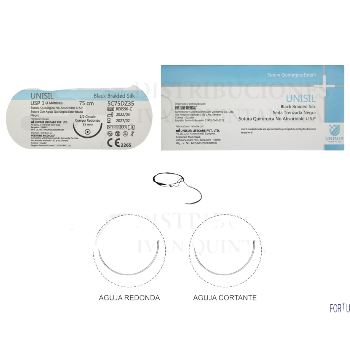HILO DE SUTURA SEDA TRENZADA NO ABSORBIBLE ESTÉRIL