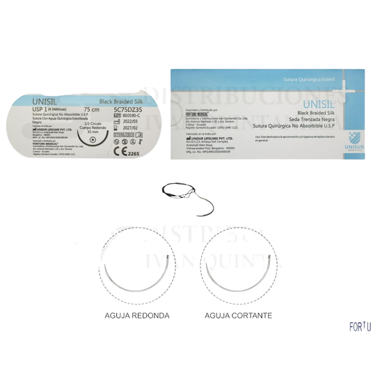 HILO DE SUTURA SEDA TRENZADA NO ABSORBIBLE ESTÉRIL
