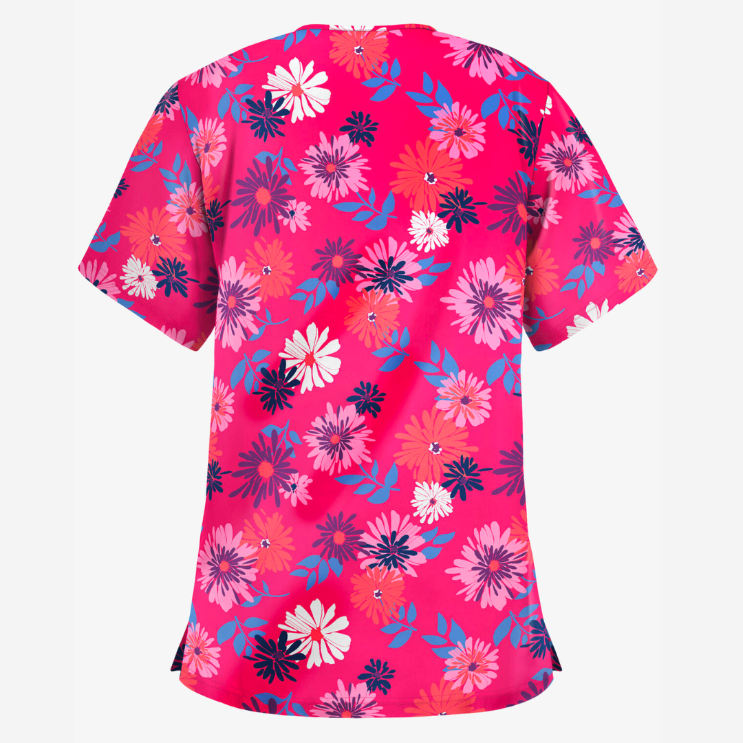 Blusa médica estampada UA Best Buy Floral Beauty Fucsia