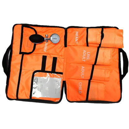 KIT DE TENSIÓMETRO ANEROIDE PARA EMERGENCIAS CON 5 BRAZALETES | ESFIGMOMANÓMETRO PROFESIONAL MULTITALLA