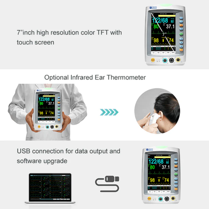 MONITOR DE SIGNOS VITALES TÁCTIL LEPU MEDICAL PC900PLUS CON MONITOREO MULTIPARÁMETROS