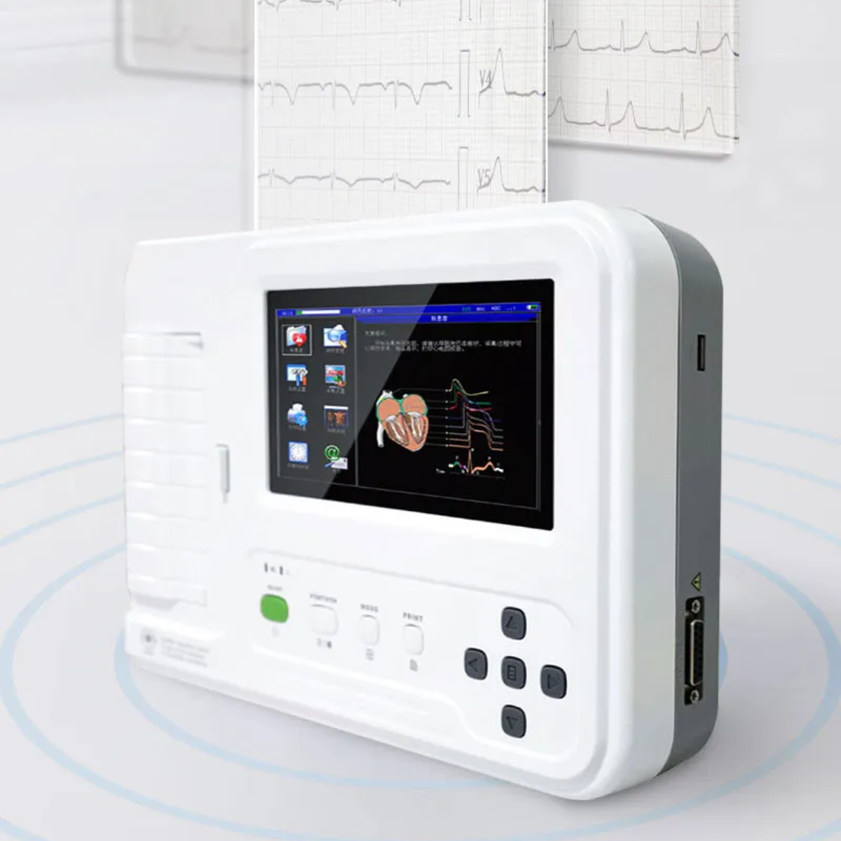 ELECTROCARDIÓGRAFO PORTÁTIL CONTEC ECG600G DE 6 CANALES Y 12 DERIVACIONES