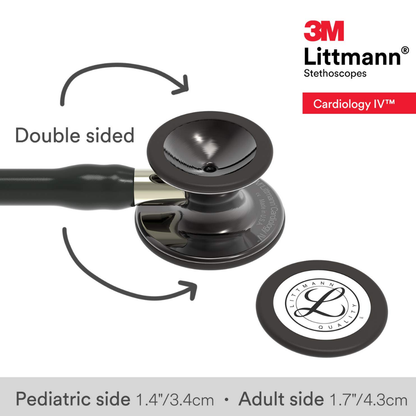 3M Littmann Cardiology IV - Estetoscopio de diagnóstico vástago de champán, auriculares negros