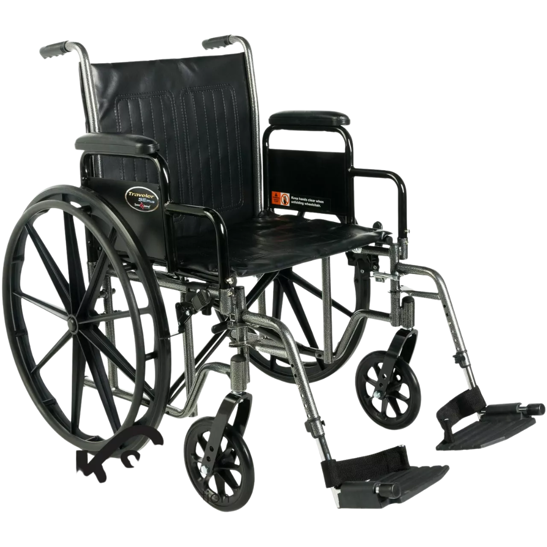 SILLA DE RUEDAS E&J TRAVELER SE PLUS – PIES Y APOYABRAZOS DESMONTABLES