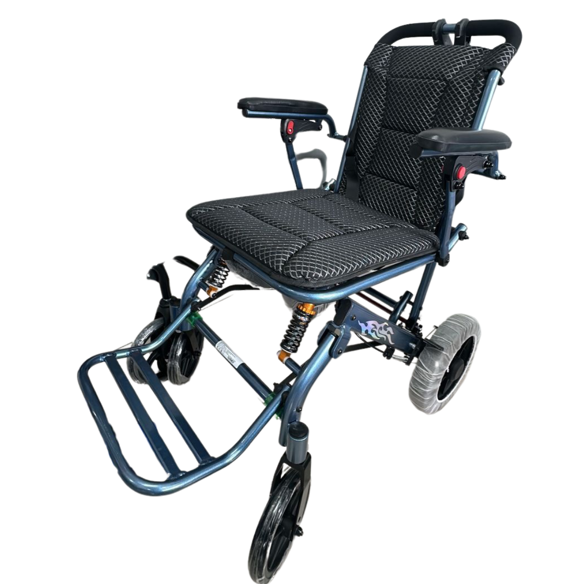 SILLA DE RUEDAS DE VIAJE PLEGABLE PARA TRASLADO, DE ALUMINIO