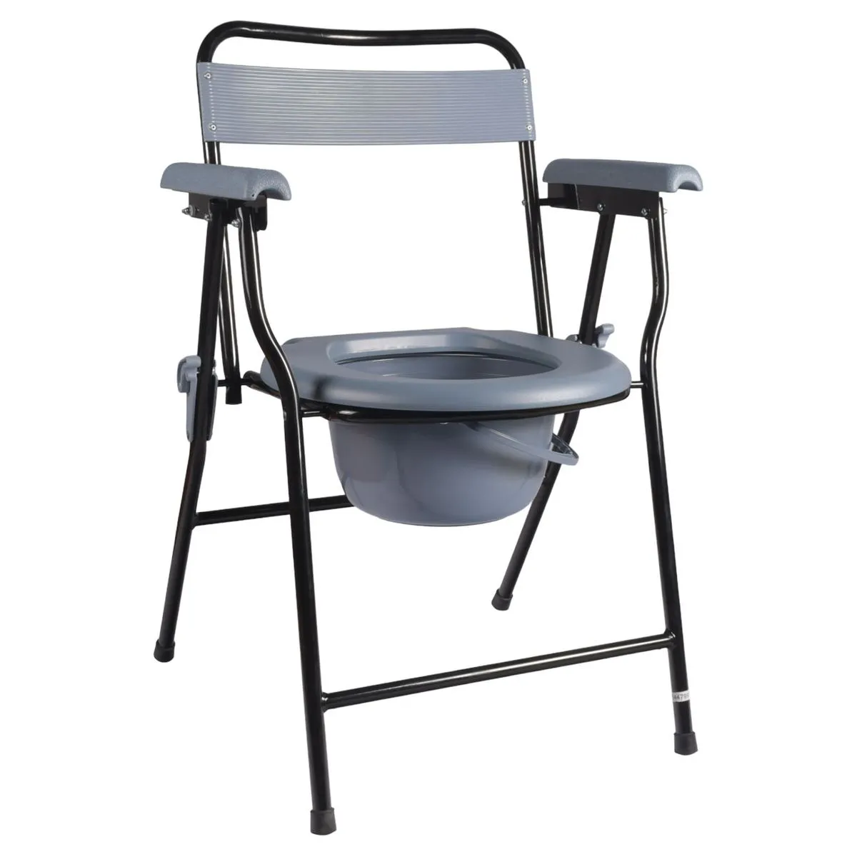 SILLA PARA BAÑO PLEGABLE CON BIDET ACERO TUBO NEGRO