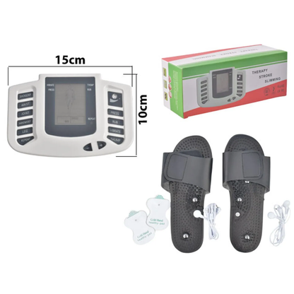 MASAJEADOR DE ELECTROTERAPIA CON ELECTRODOS Y ZAPATILLAS PARA RELAJACIÓN MUSCULAR