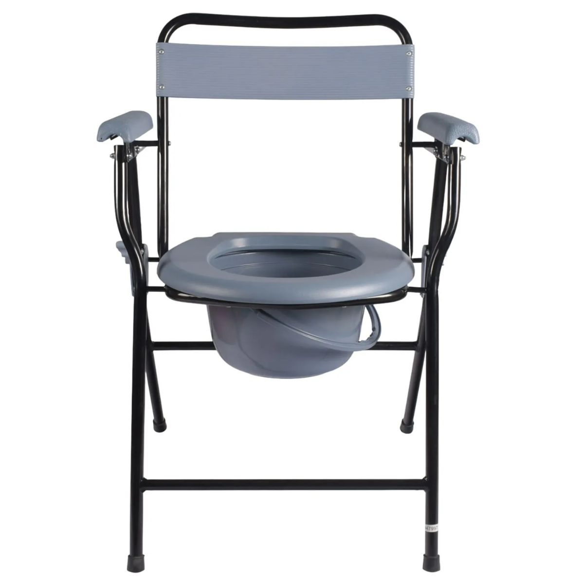 SILLA PARA BAÑO PLEGABLE CON BIDET ACERO TUBO NEGRO