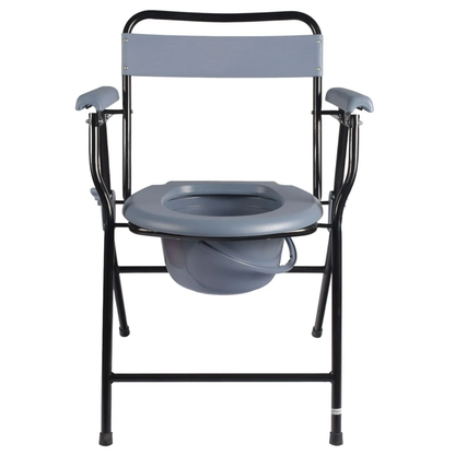 SILLA PARA BAÑO PLEGABLE CON BIDET ACERO TUBO NEGRO