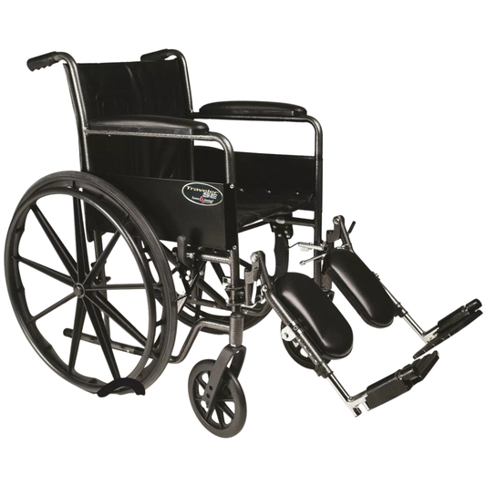 SILLA DE RUEDAS E&J TRAVELER SE PLUS CON PIES ELEVABLES Y APOYABRAZOS FIJOS