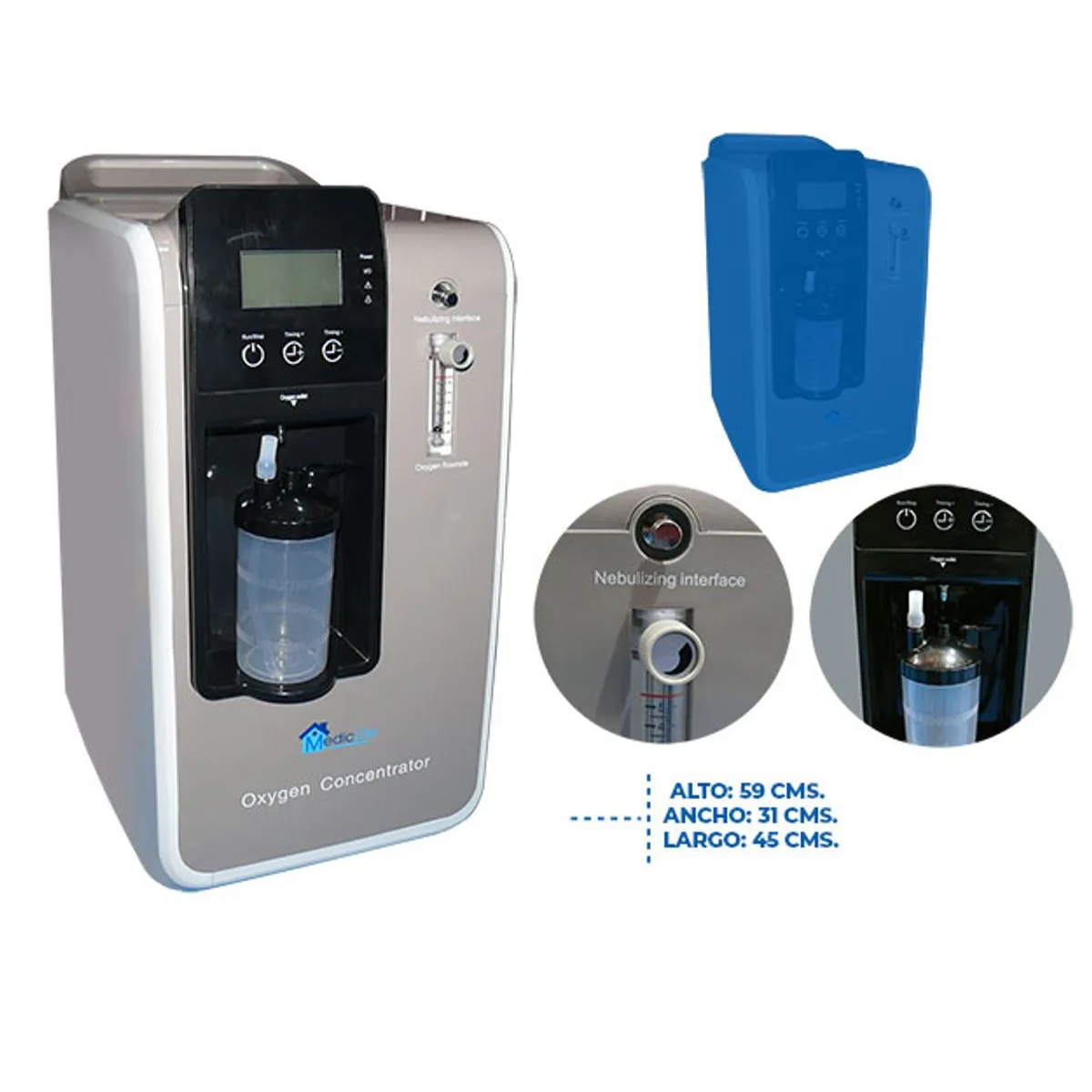 CONCENTRADOR DE OXÍGENO MEDIC LIFE 5L CON PANTALLA LCD PARA USO DOMICILIARIO Y CLÍNICO