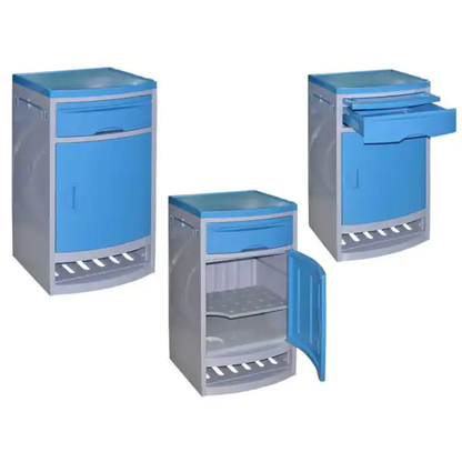 VELADOR HOSPITALARIO DE PLÁSTICO ABS CON CAJÓN Y GABINETE | MESA DE NOCHE CLÍNICA