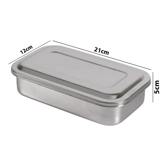 BANDEJA QUIRURGICA ACERO INOXIDABLE (21.5x12x5.5CM) 304 SIN ASA