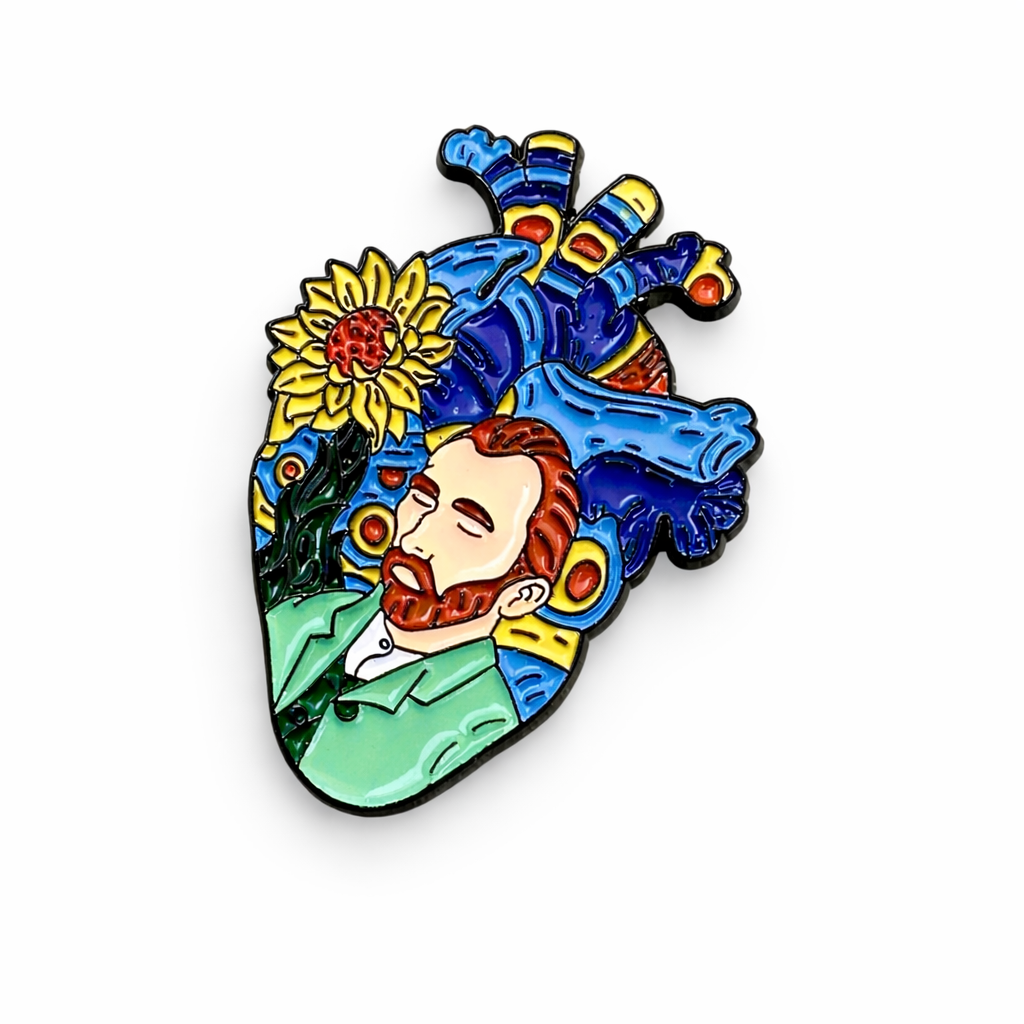 Pin Broche de corazón de Van Gogh