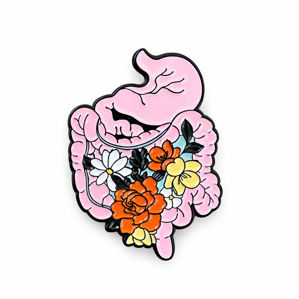 Pin Broche Sistema Digestivo con Flores