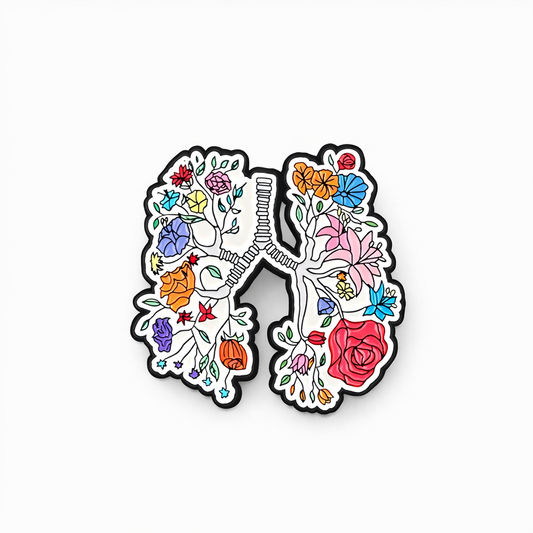 Pin Broche de pulmones florales