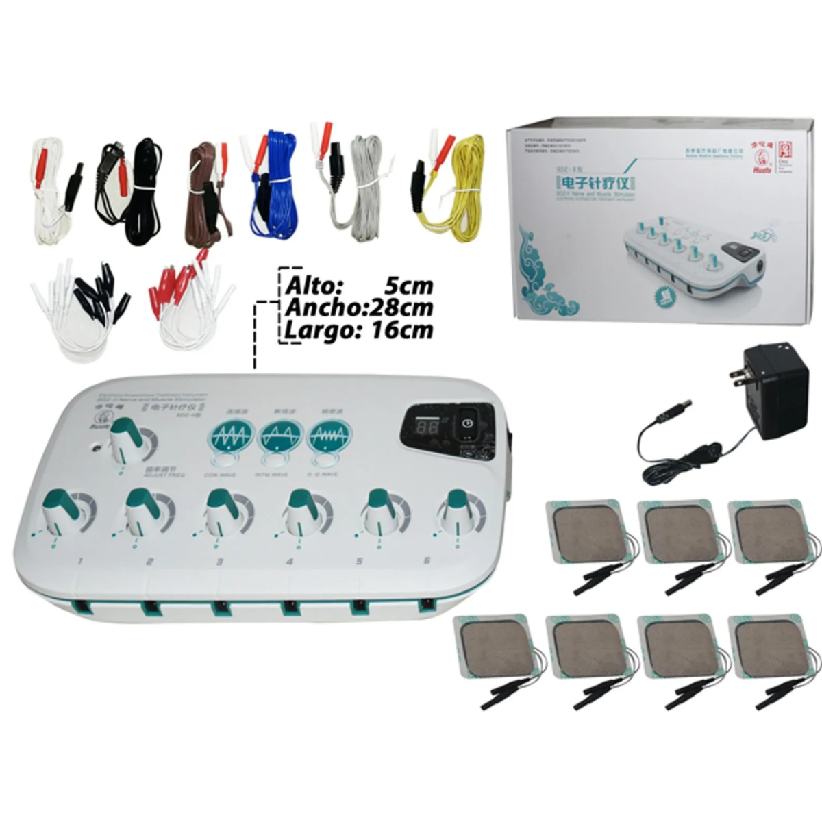 ELECTROESTIMULADOR MUSCULAR 6 CANALES TENS MULTIFUNCIONAL MASAJEADOR CORPORAL TERAPÉUTICO
