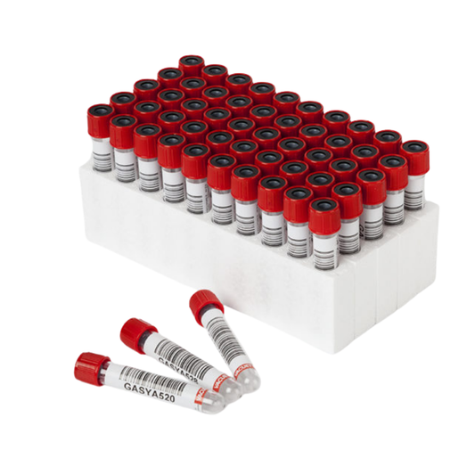TUBO ROJO PLASTICO SIN ADITIVO 5ML CAJA POR 50U
